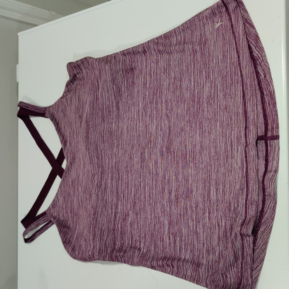 NWOT- Danskin Now purple tank top, size M. Built-in bra.